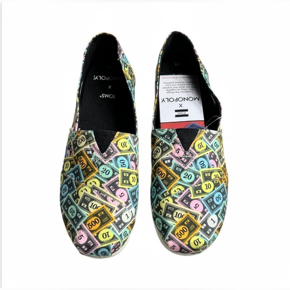 NWT Box Toms x Monopoly Alpargata Graphic Slip On Flats Men’s 9.5 Women’s 10.5 main image 13